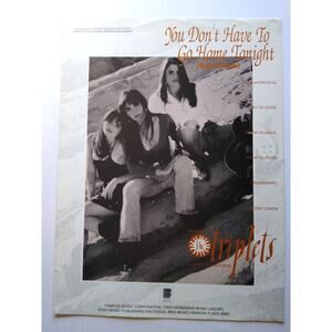You Don't Have To Go Home Tonight Triplets Sheet Music 1991 Pop Rock Music Song